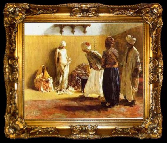 framed  unknow artist Arab or Arabic people and life. Orientalism oil paintings  346, ta009-2